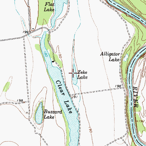 Topographic Map of Zeke Lake, TX