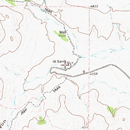 Topographic Map of Zero Three Ranch, TX