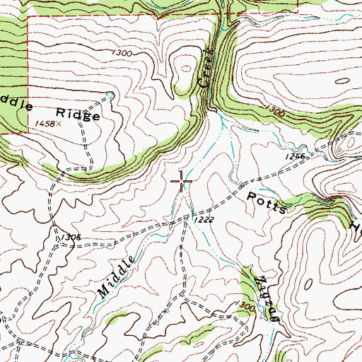 Topographic Map of Zigzag Creek, TX