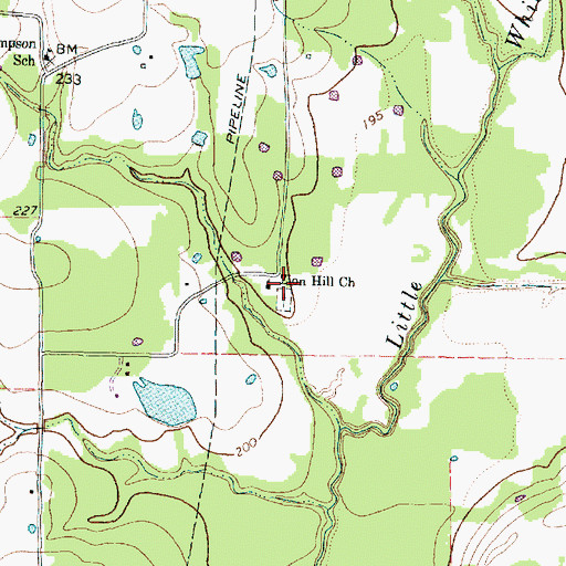 Topographic Map of Zion Hill Church, TX