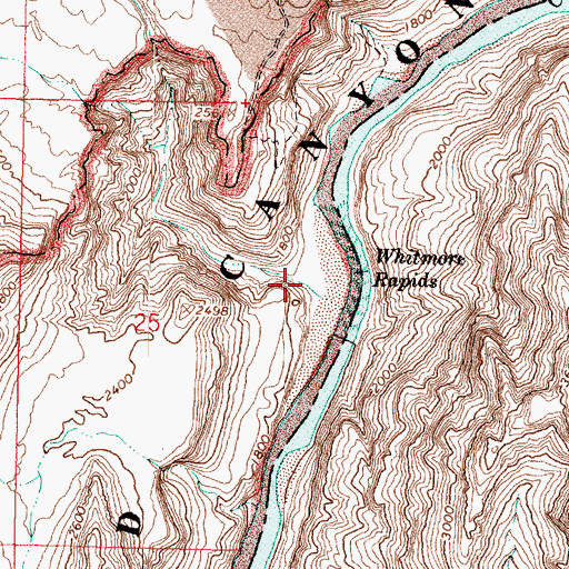 Topographic Map of Whitmore Canyon, AZ