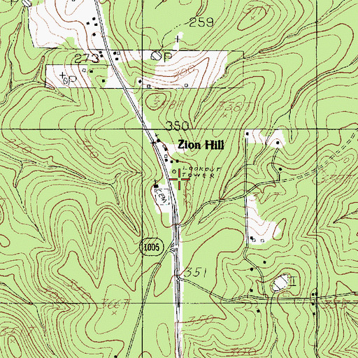 Topographic Map of Zion Lookout, TX