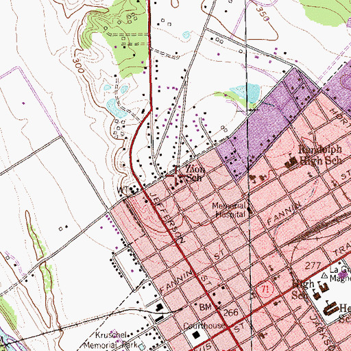 Topographic Map of Zion School, TX