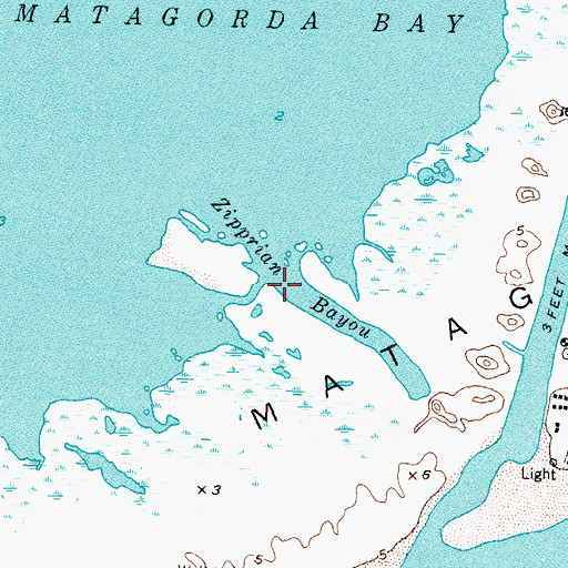 Topographic Map of Zipperian Bayou, TX