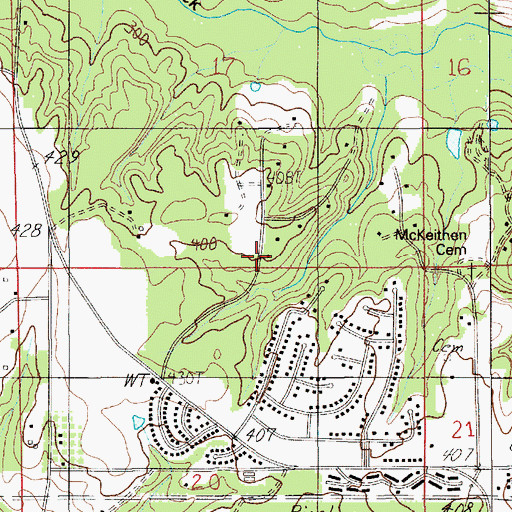 Topographic Map of Grandview Pines, AL
