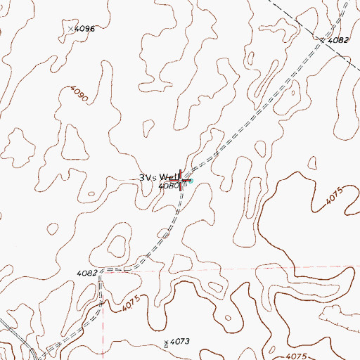 Topographic Map of Three VS Well, TX