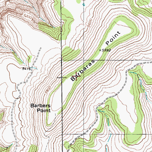 Topographic Map of Barbaras Point, TX