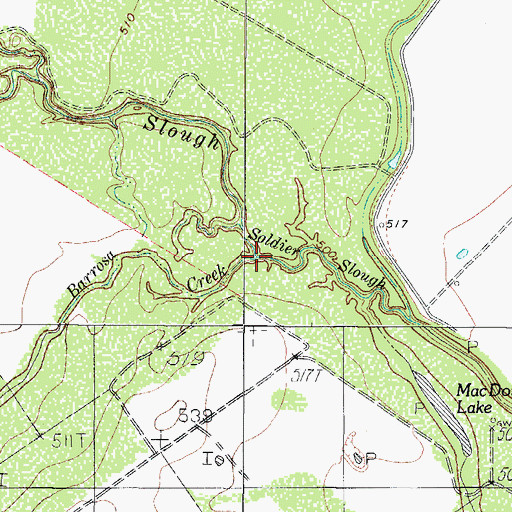 Topographic Map of El Barrosa Creek, TX