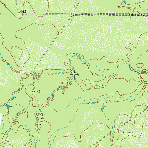 Topographic Map of Chimeneas Creek, TX
