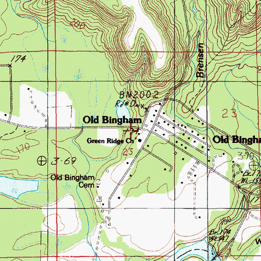 Topographic Map of Greenridge Church, AL