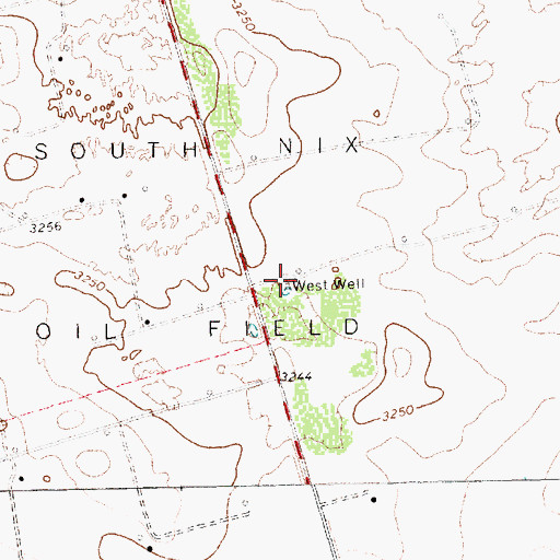 Topographic Map of West Well, TX