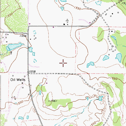 Topographic Map of Cross Cut Oil Field, TX