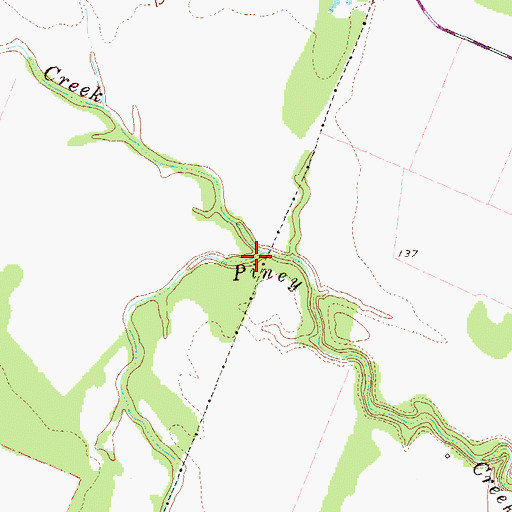 Topographic Map of Ives Creek, TX