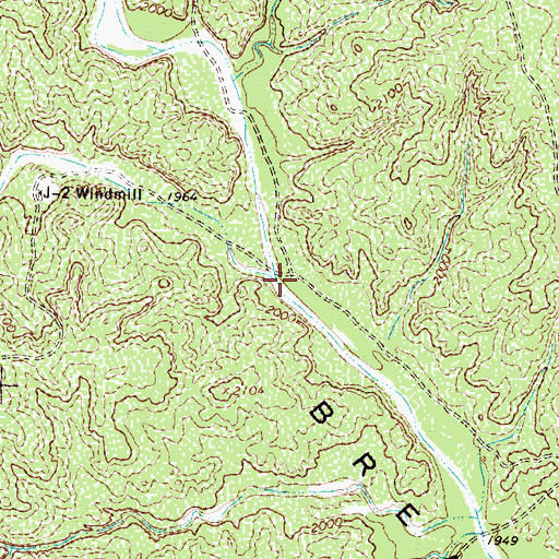 Topographic Map of J-2 Creek, TX