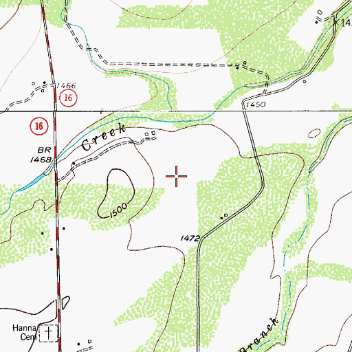 Topographic Map of Kemp Creek, TX