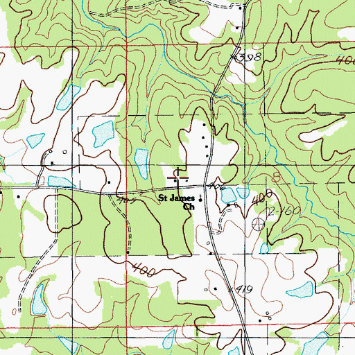 Topographic Map of Hall Chapel School (historical), AL