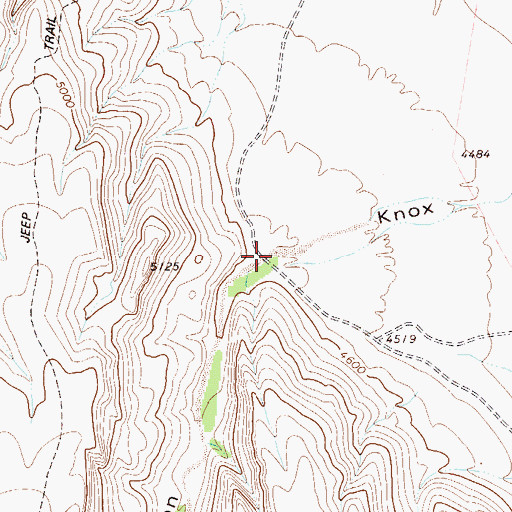 Topographic Map of Knox Canyon, TX
