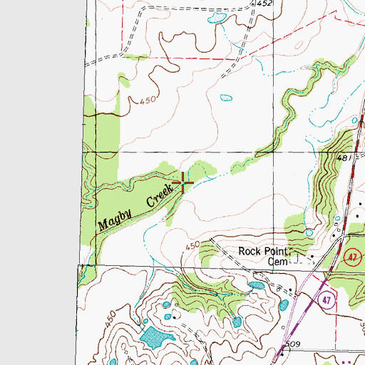 Topographic Map of Magby Creek, TX