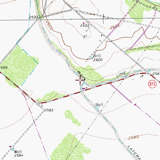 Topographic Map of Main Line Canal, TX