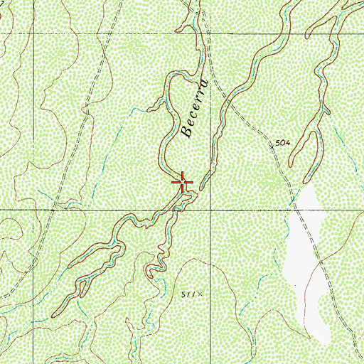 Topographic Map of Melone Creek, TX