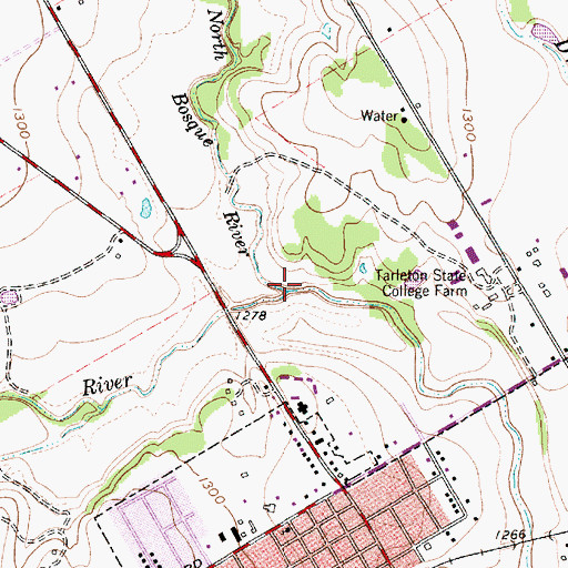 Topographic Map of North Fork North Bosque River, TX
