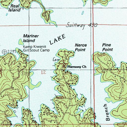Topographic Map of Harmony Church, AL