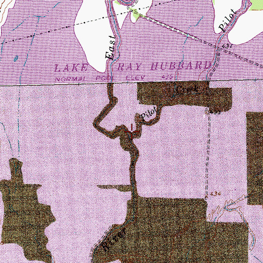 Topographic Map of Pilot Grove Creek, TX