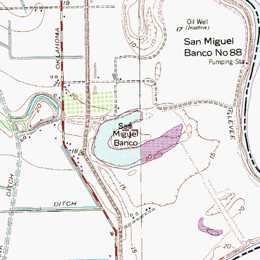 Topographic Map of San Miguel Banco, TX