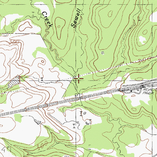 Topographic Map of Sewell Creek, TX