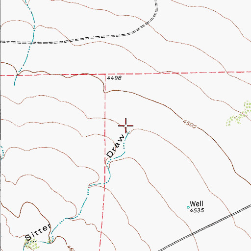 Topographic Map of Sitter Canyon, TX