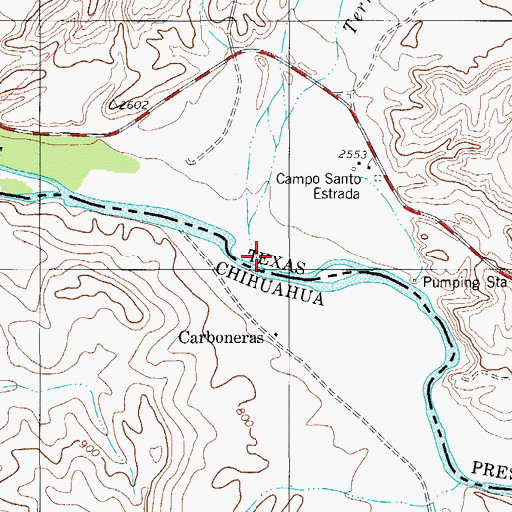 Topographic Map of Terneros Creek, TX