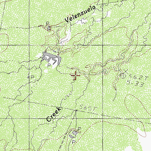 Topographic Map of Tierra Blanca Creek, TX