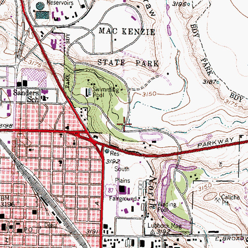 Topographic Map of Yellow House Draw, TX