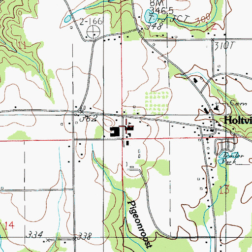 Topographic Map of Holtville High School, AL