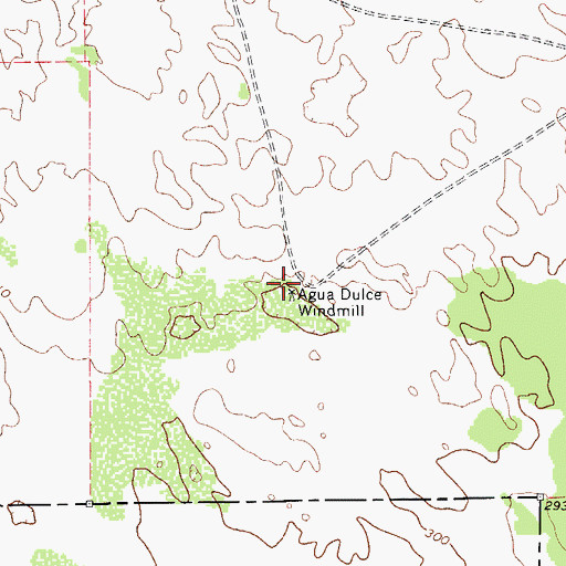 Topographic Map of Agua Dulce Windmill, TX