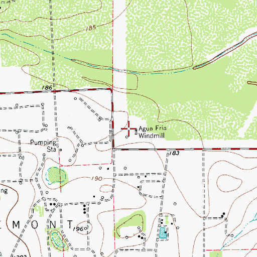 Topographic Map of Agua Fria Windmill, TX