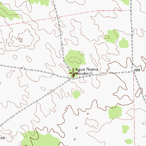 Topographic Map of Agua Nueva Windmill, TX