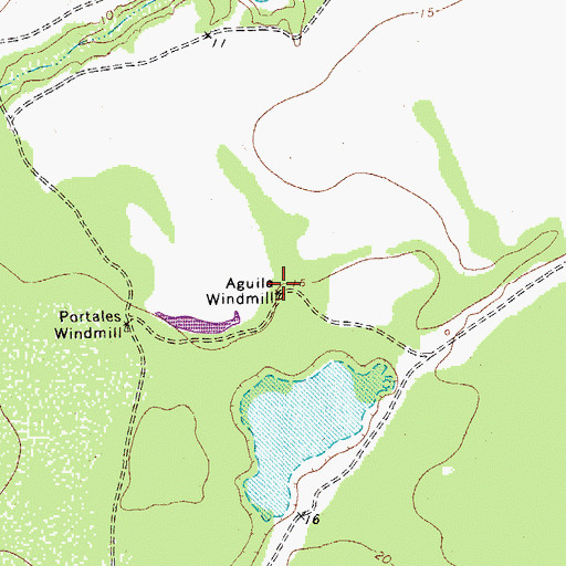 Topographic Map of Aguila Windmill, TX
