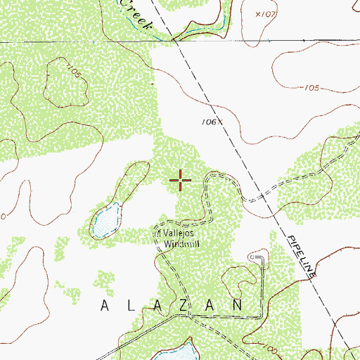 Topographic Map of Alazan Pasture, TX