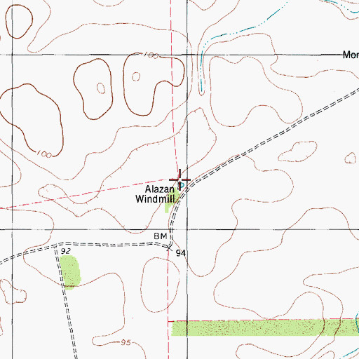 Topographic Map of Alazan Windmill, TX