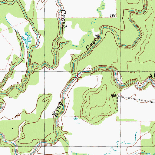 Topographic Map of Alexander Creek, TX