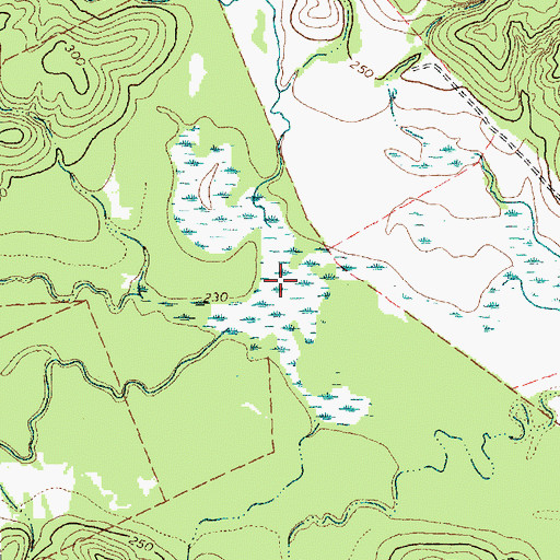 Topographic Map of Alligator Creek, TX