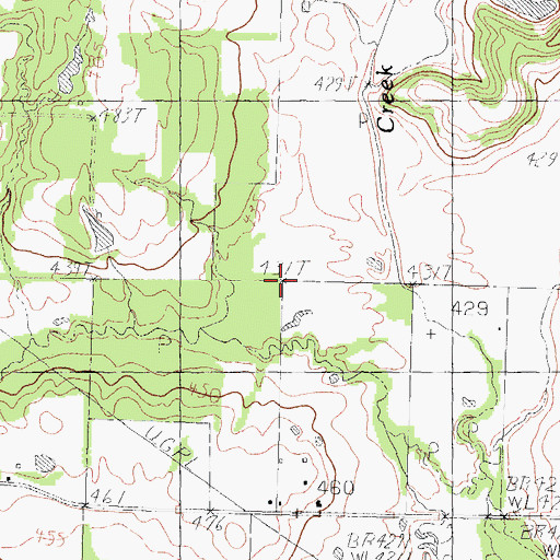 Topographic Map of Alligator Creek, TX