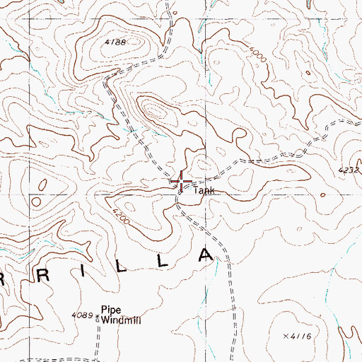 Topographic Map of Alto Vista Tank, TX