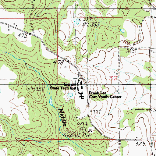 Topographic Map of Ingram State Technical Institute, AL
