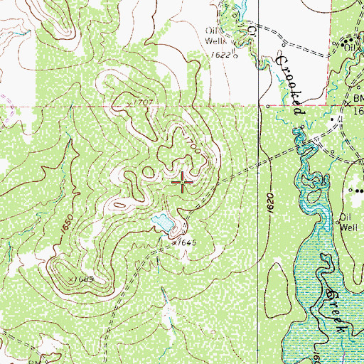 Topographic Map of Amzak-Morris Oil Field, TX