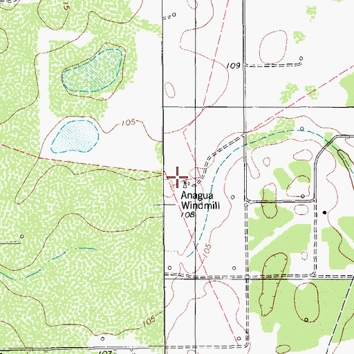 Topographic Map of Anagua Windmill, TX