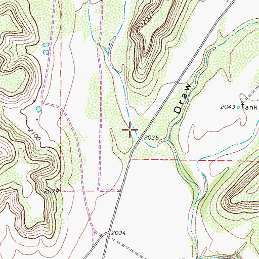 Topographic Map of Anderson Draw, TX