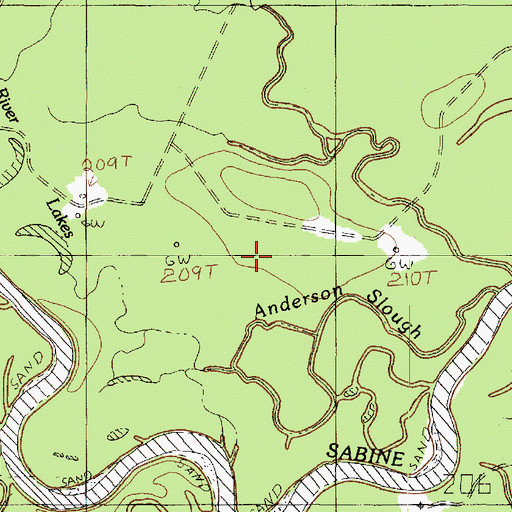 Topographic Map of Anderson Slough, TX