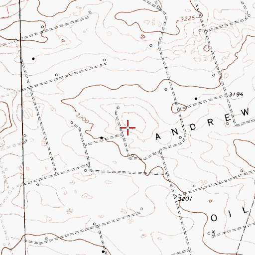 Topographic Map of Andrews North Oil Field, TX